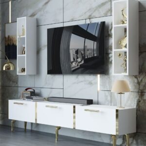 Festival Tv Ünitesi G3004-1-Y1-D1 Gold Beyaz