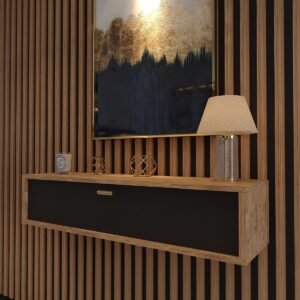 Lüks Dresuar Çam Antrasit - Gold Kulp