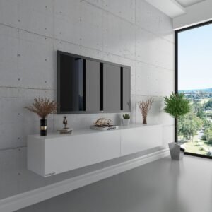 Duvara Monte Tv Sehpası Beyaz S6106-1