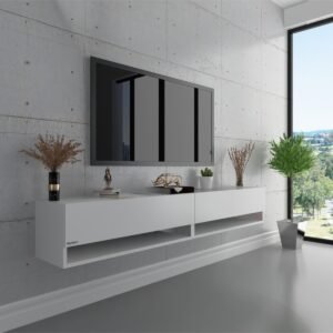 Duvara Monte Tv Sehpası Beyaz S6102-1