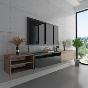 Duvara Monte Tv Sehpası S6111-7 Çırağan Antrasit Çırağan