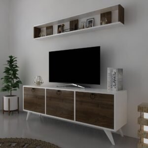 Icon Raflı Tv Ünitesi Q3029-5 Kulplu Dolaplı Modern Tv Sehpası