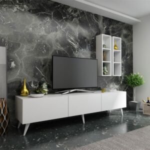 Ideal Tv Ünitesi Duvar Rafı Q7003-1 Beyaz