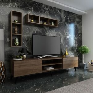 Ideal Tv Ünitesi Duvar Raflı Q7805-2 Ceviz