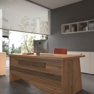 Festival Office Desk - OFFICE-10-6-2-160X90 White - Walnut
