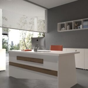 Festival Office Desk - OFFICE-9-1-2-140X90 White - Walnut