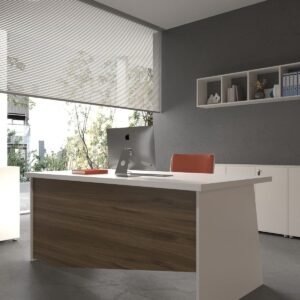 Festival Office Desk - OFFICE-5-1-2-140X75 White - Walnut