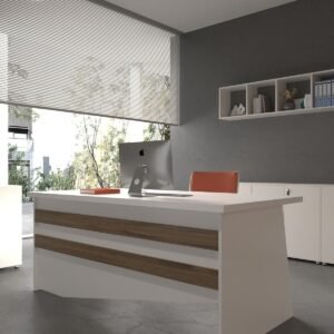 Festival Office Desk - OFFICE-4-1-2-180X90 White - Walnut