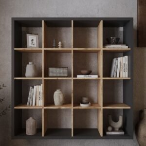 Festival Open Shelving Unit Wall Mounted R50108-4-6 Anthracite Pine