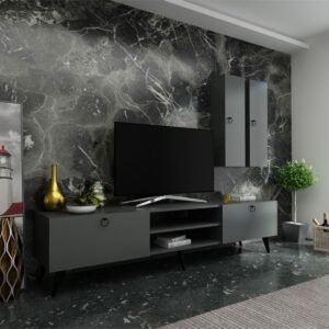 Ideal TV Unit with Wall Shelf and Wall Cabinet Q7018-4 Anthracite