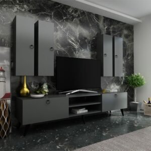 Ideal TV Unit Wall Shelf and Cabinet Q7821-4 Anthracite