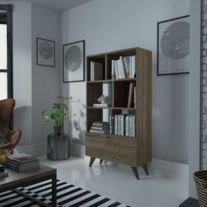Festival Shelved Bookcase Cabinet Bookcase Walnut