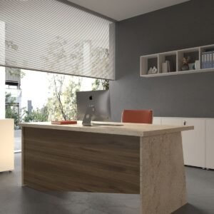 Festival Office Desk - OFFICE-5-8-2-120X90 White - Walnut