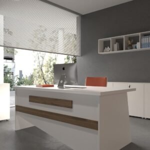 Festival Office Desk - OFFICE-10-1-2-160X90 White - Walnut