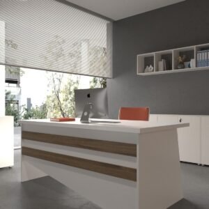 Festival Office Desk - OFFICE-6-1-2-120X90 White - Walnut