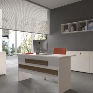 Festival Office Desk - OFFICE-8-1-2-160X90 White - Walnut